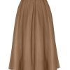 3b57c94128fa4c9c35f1116e6c94e36a-1 Women's Elegant Skirt, Plus Size Solid Button Decor Elastic High Rise Ruffle Hem Swing Maxi Skirt