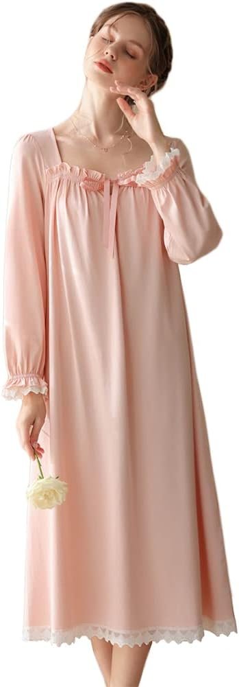 41oq56aIRRL._AC_SL1001 Cotton Nightgown for Women Vintage Palace Sleepwear