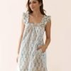 51-Nzuq69GL._AC_SL1200 Womens Ruffle Nightgown Cotton Sleeveless Nightdress Soft Printed Night gown with Pockets