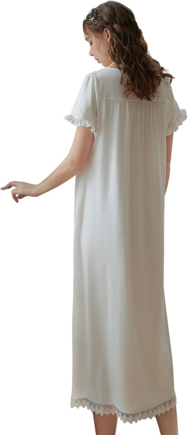 51-UkxmIu_L._AC_SL1500 Women's  Nightgowns Sleepshirts Lace Ruffle Princess Nightdress
