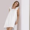 518ld3M06FL._AC_SL1200 Womens Ruffle Nightgown Cotton Sleeveless Nightdress Soft Printed Night gown with Pockets