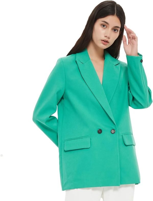 51DMkptsUqS._AC_SL1200 Women's Casual Long Sleeve Lapel Oversized Button Work Office Blazer Suit Jacket