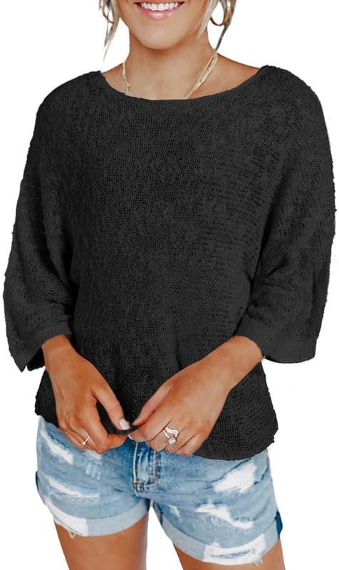 51N_E3k3MeL._AC Womens 2024 Cute Spring Summer Color Block Striped Lightweight Comfy Cable Knit Beach Boho Clothes Pullover Sweaters