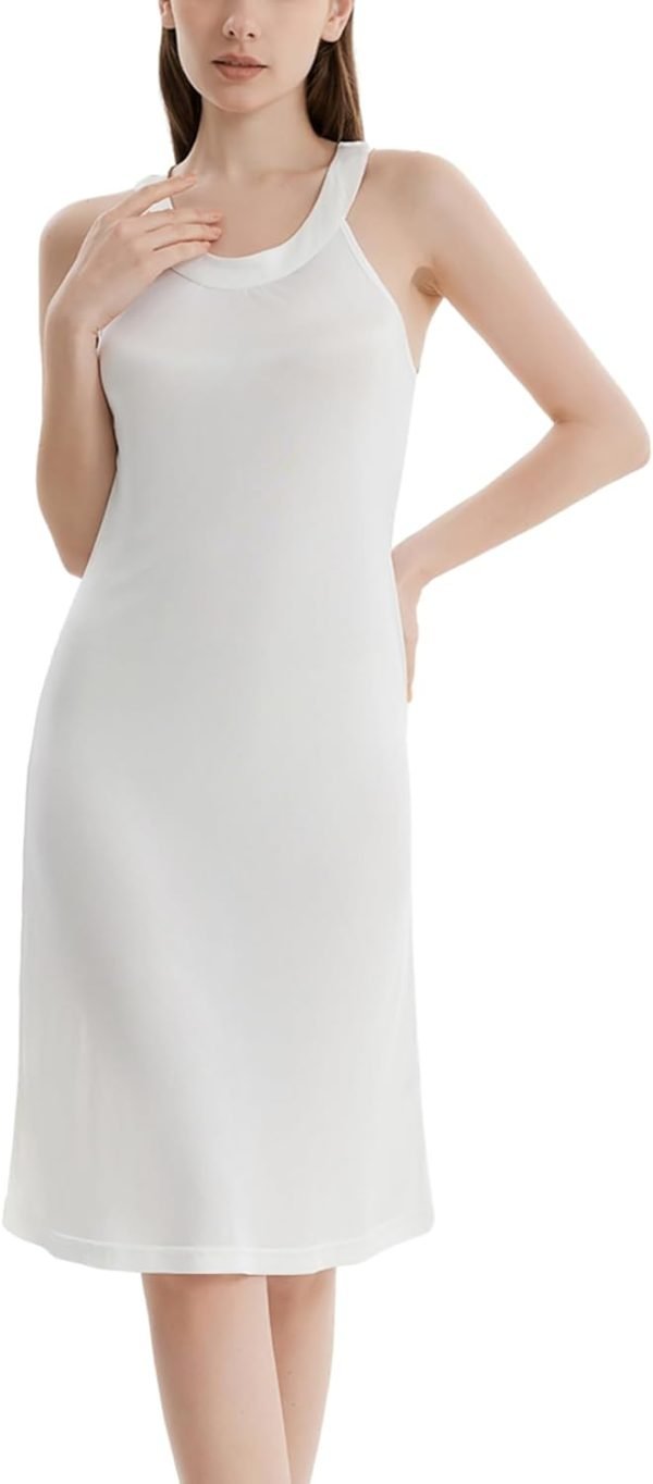 51ToxBO0qoL._AC_SL1500 Mulberry Silk Nightgown Women’s Elegant Halter Neck Nightdress Sleeveless Sleepwear Tank Pajamas Dress Night Shirt