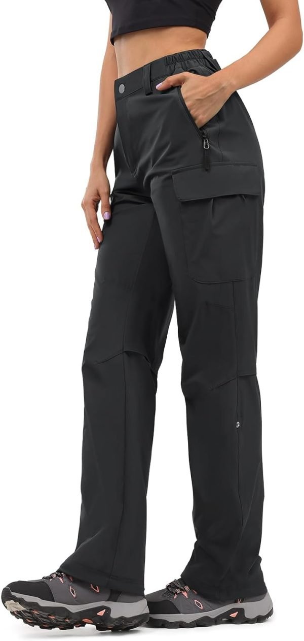 51XhePq16VL._AC_SL1500 Women's Hiking Cargo Pants Quick Dry Water-Resistance High Waist Pants for Work Travel Outdoor and Casual