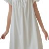 51_e-KfKssL._AC_SL1500 Women's  Nightgowns Sleepshirts Lace Ruffle Princess Nightdress
