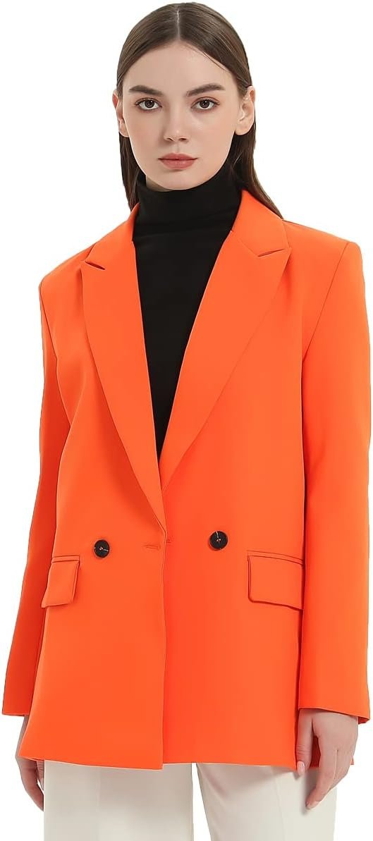 51d2CvuNQzL._AC_SL1200 Women's Casual Long Sleeve Lapel Oversized Button Work Office Blazer Suit Jacket