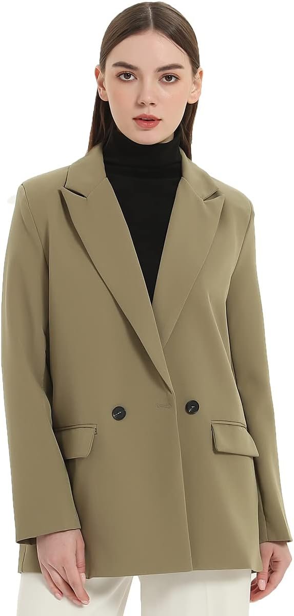 51pC700W8AL._AC_SL1200 Women's Casual Long Sleeve Lapel Oversized Button Work Office Blazer Suit Jacket
