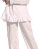Women Pajamas Set Cotton Long Sleeve Button Down Sleep Shirt Womens Loungewear Set Cotton Nightie
