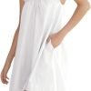 51zzYi-0G2L._AC_SL1200 Womens Ruffle Nightgown Cotton Sleeveless Nightdress Soft Printed Night gown with Pockets