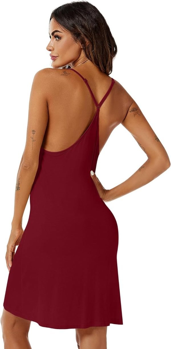 61-HlDvPjbL._AC_SL1500 3 Pcs Women's Sleeveless Nightgown, Scoop Neck Pajama Dress Racerback Sleep Dress Sleeveless Nightdress Chemise