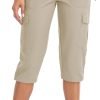 610V2CB7e9L._AC_SL1500 Women's Hiking Cargo Capri Pants Lightweight Quick Dry Joggers Outdoor Casual Travel Capris with Zipper Pockets
