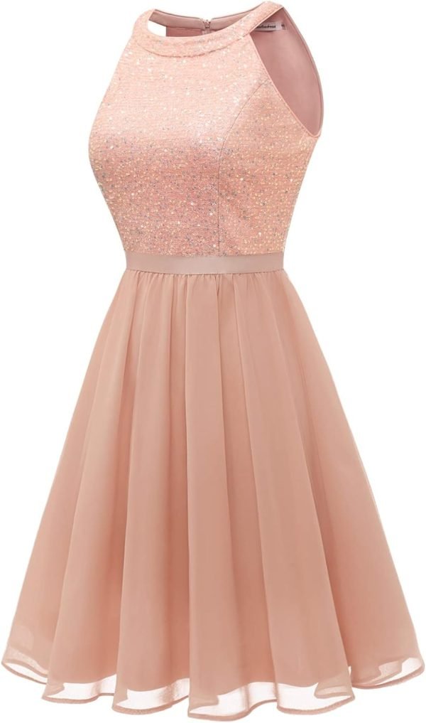 6142Vt-cm6L._AC_SL1500 Sequin Halter Prom Dress for Women Party Night Elegant Wedding Bridesmaid Dresses