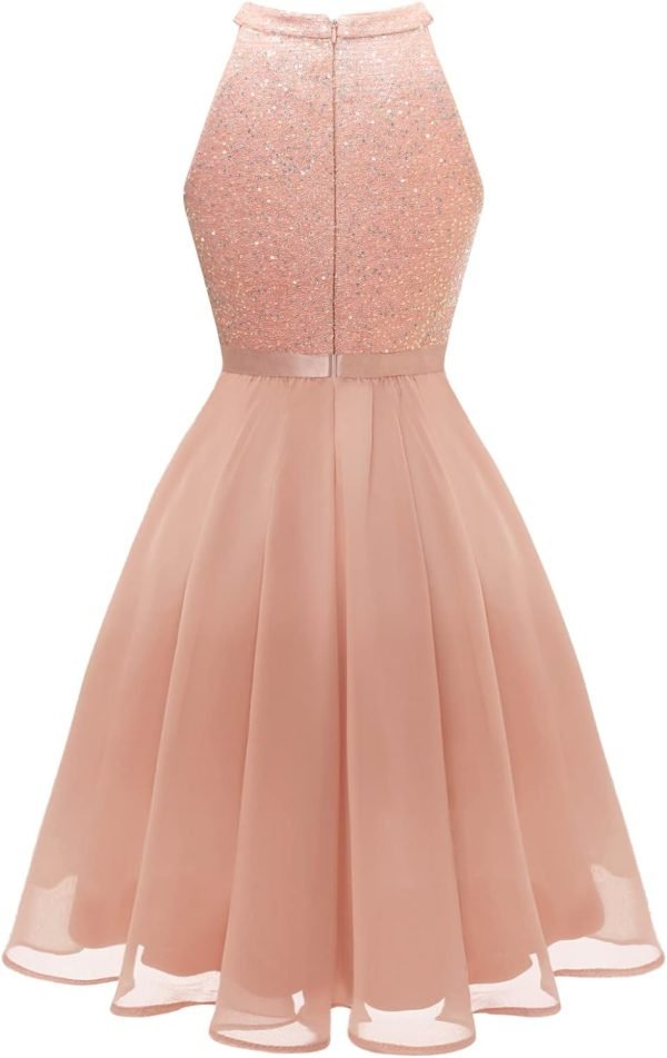 616-rIumXsL._AC_SL1500 Sequin Halter Prom Dress for Women Party Night Elegant Wedding Bridesmaid Dresses