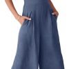 ANRABESS Women's Summer Wide Leg Linen Jumpsuits Dressy V Neck Sleeveless Casual Pants Rompers 2024 Vacation Beach Outfits