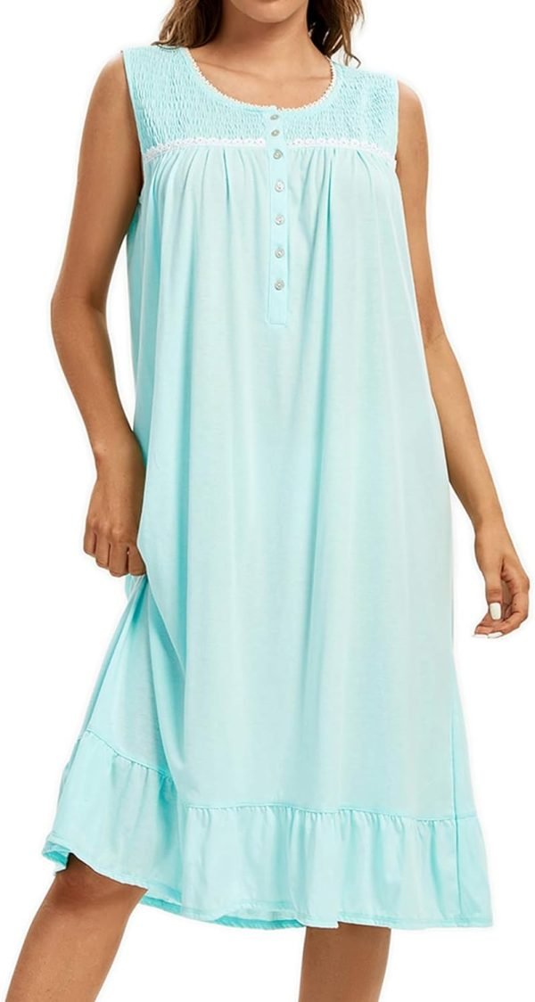 61Hlvi_bNNL._AC_SL1500_265dfd7a-c5fb-43de-b757-ed75c4d12acd Cotton Nightgown for Women Sleeveless Loungewear Comfy Soft Sleepwear Long Sleepdress Loose Full Length Nightdress