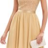 61HwANProXL._AC_SL1500 Sequin Halter Prom Dress for Women Party Night Elegant Wedding Bridesmaid Dresses