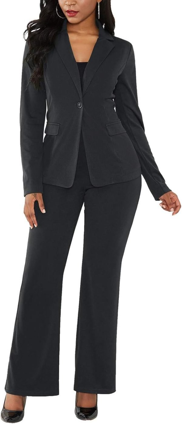 61M7q1zMRrL._AC_SL1500 Womens Two Piece Blazer Outfits Long Sleeve Slim Fit Jacket with Long Pants Suit Set for Work