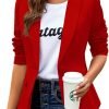 Womens Casual Blazers Long Sleeve Lapel Button Slim Work Office Blazer Jacket