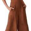 ANRABESS Women's Summer Wide Leg Linen Jumpsuits Dressy V Neck Sleeveless Casual Pants Rompers 2024 Vacation Beach Outfits