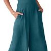 ANRABESS Women's Summer Wide Leg Linen Jumpsuits Dressy V Neck Sleeveless Casual Pants Rompers 2024 Vacation Beach Outfits