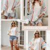 61c0-c6iSDL._AC Womens 2024 Cute Spring Summer Color Block Striped Lightweight Comfy Cable Knit Beach Boho Clothes Pullover Sweaters