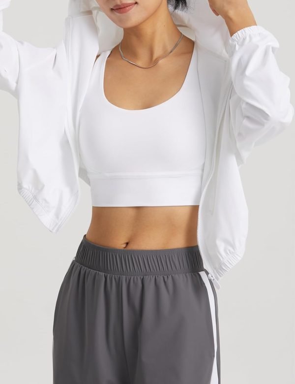 61fvyK5_8L._AC_UL1500 Women's UPF 50+ UV Sun Protection Cropped Jackets Athletic Running Workout Shirts Zip Up Hoodie Outdoor Jackets