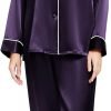 61kd6SsxFXL._AC_SL1500 Women's Satin Pajamas Set Long Sleeve Button Down Shirt With Long Pant Sleepwear
