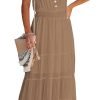 61l0uInEVQL._AC_SL1500 Womens Summer Spaghetti Strap Sleeveless High Waist Beach Long Maxi Sun Dress
