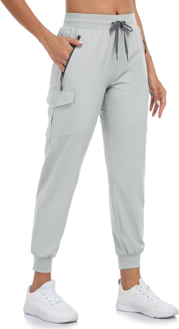 61rEzptYEnL._AC_SL1500 Women's Hiking Cargo Capri Pants Lightweight Quick Dry Joggers Outdoor Casual Travel Capris with Zipper Pockets