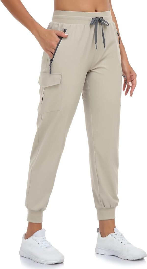 61rJRkIXi4L._AC_SL1500 Women's Hiking Cargo Capri Pants Lightweight Quick Dry Joggers Outdoor Casual Travel Capris with Zipper Pockets