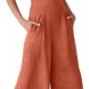 ANRABESS Women's Summer Wide Leg Linen Jumpsuits Dressy V Neck Sleeveless Casual Pants Rompers 2024 Vacation Beach Outfits