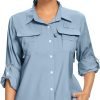 61vSyXYySDL._AC_SL1500 Women's UPF 50 Long Sleeve UV Sun Protection Safari Shirts Outdoor Quick Dry Fishing Hiking Travel Shirts