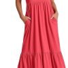 61wAy06d_DL._AC_SL1500 ANRABESS Women's Summer Casual Sleeveless V Neck Swing Dress Fit & Flare Flowy Tiered Maxi Beach Sundress with Pockets
