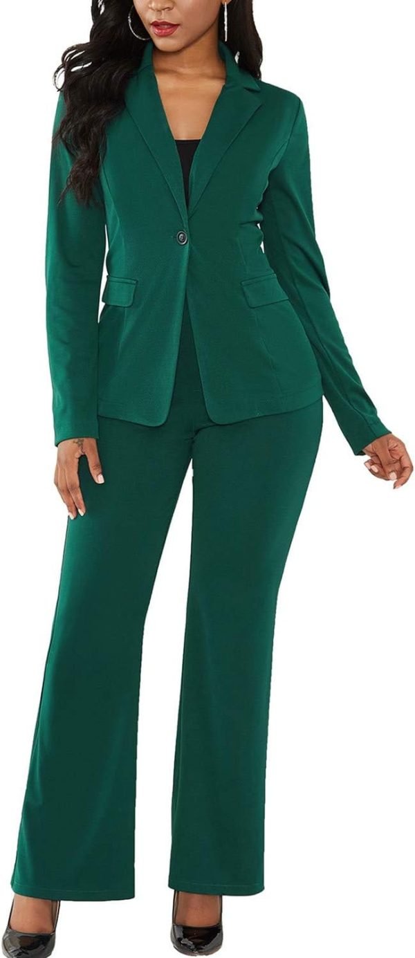 61z1u_9bwLL._AC_SL1500 Womens Two Piece Blazer Outfits Long Sleeve Slim Fit Jacket with Long Pants Suit Set for Work