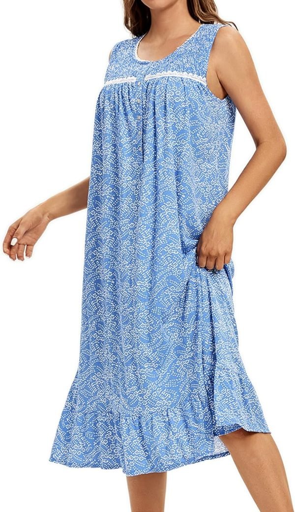713vkAFpATL._AC_SL1500_31888ae5-7770-449c-8b95-02e5a48955be Cotton Nightgown for Women Sleeveless Loungewear Comfy Soft Sleepwear Long Sleepdress Loose Full Length Nightdress