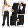 715RLVZhN7L._AC_SL1500 Womens Hiking Pants Quick Dry UPF 50 Travel Golf Pants Lightweight Camping Work Cargo Pants Zipper Pockets