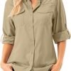 715hEI0-QEL._AC_SL1500 Womens UPF 50+ UV Sun Protection Safari Shirts Long Sleeve Outdoor Cool Quick Dry Fishing Hiking Gardening Shirts