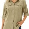 715pXtT5V5L._AC_SL1500 Women's UPF 50 Long Sleeve UV Sun Protection Safari Shirts Outdoor Quick Dry Fishing Hiking Travel Shirts