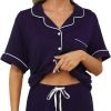 71F0YBI-vqL._AC_SL1500 Womens Pajama Sets Short Sleeve Sleepwear Soft Button Down Nightwear Lounge Pj Set XS-XXL