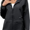 Women's Raincoats Windbreaker Rain Jacket Waterproof Lightweight Outdoor Hooded Trench Coats S-XXL