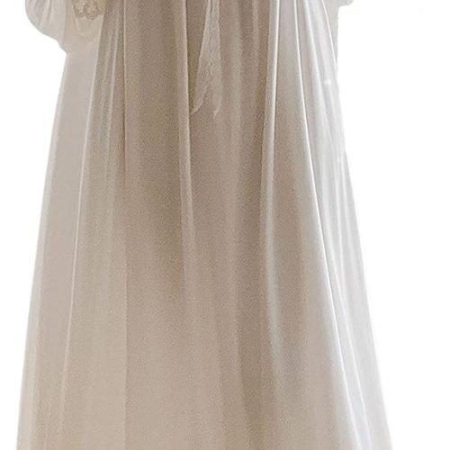 71NVraygpSS._AC_SL1500 Women's Lace  Nightgown Long Sleeve Sleepwear Nightdress