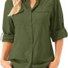 71ONLe4pL-L._AC_SL1500 Womens UPF 50+ UV Sun Protection Safari Shirts Long Sleeve Outdoor Cool Quick Dry Fishing Hiking Gardening Shirts
