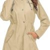 71PMmIFrFeL._AC_SL1500 Rain Jacket Women Striped Lined Hooded Lightweight Raincoat Outdoor Waterproof Windbreaker