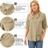 71Y3B_JeynL._AC_SL1500 Womens UPF 50+ UV Sun Protection Safari Shirts Long Sleeve Outdoor Cool Quick Dry Fishing Hiking Gardening Shirts