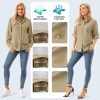71f_AXFlJrL._AC_SL1500 Womens UPF 50+ UV Sun Protection Safari Shirts Long Sleeve Outdoor Cool Quick Dry Fishing Hiking Gardening Shirts