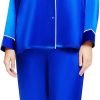 71kVLIPlBaL._AC_SL1500 Women's Satin Pajamas Set Long Sleeve Button Down Shirt With Long Pant Sleepwear
