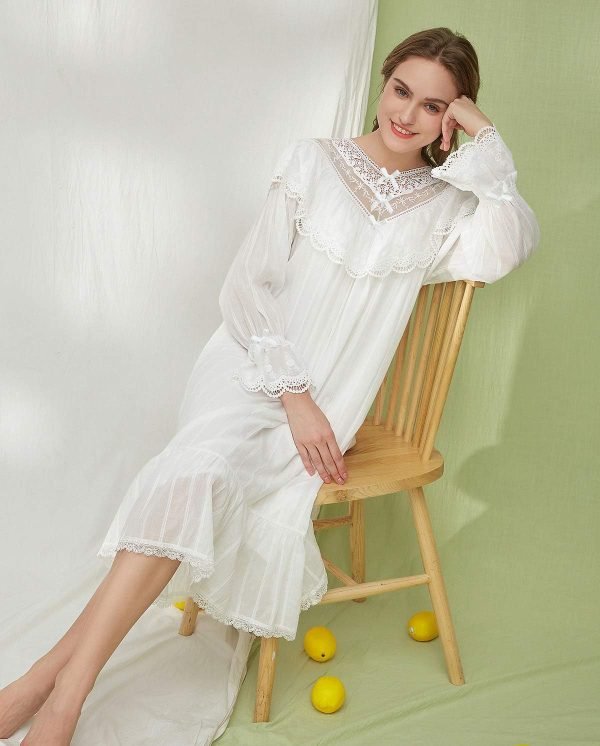 71tWWngOtiL._AC_SL1492 Cotton Nightgown for Women Vintage Palace Sleepwear