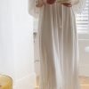 81Gh9oyTP8L._AC_SL1500 Women's Lace  Nightgown Long Sleeve Sleepwear Nightdress