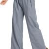 81KoDnD5LVL._AC_SL1500 Women's Casual Striped High Waisted Wide Leg Pants Elastic Waist Loose Fit Trousers